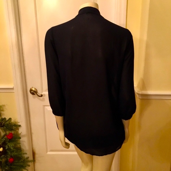 Ladies Forever 21 Long Sleeve Tie Front Top Size M - Picture 3 of 5